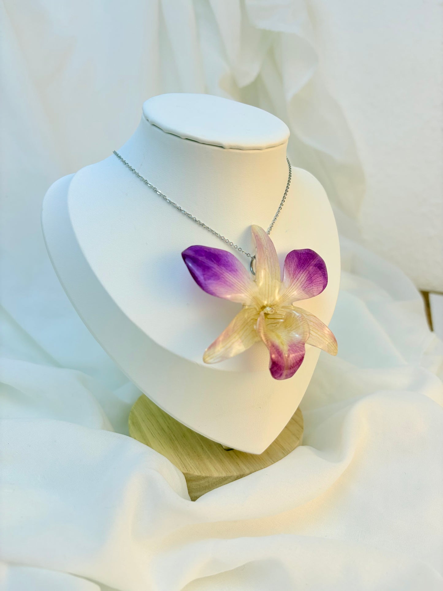 Orchideen Kette Lila Groß