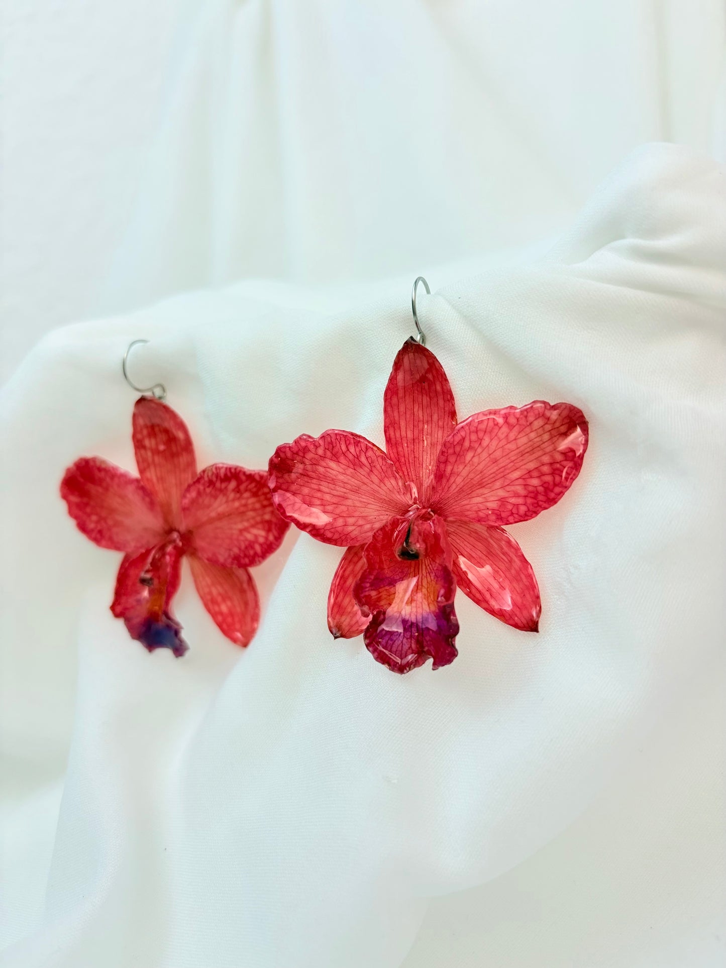 Orchideen Ohrringe Rot