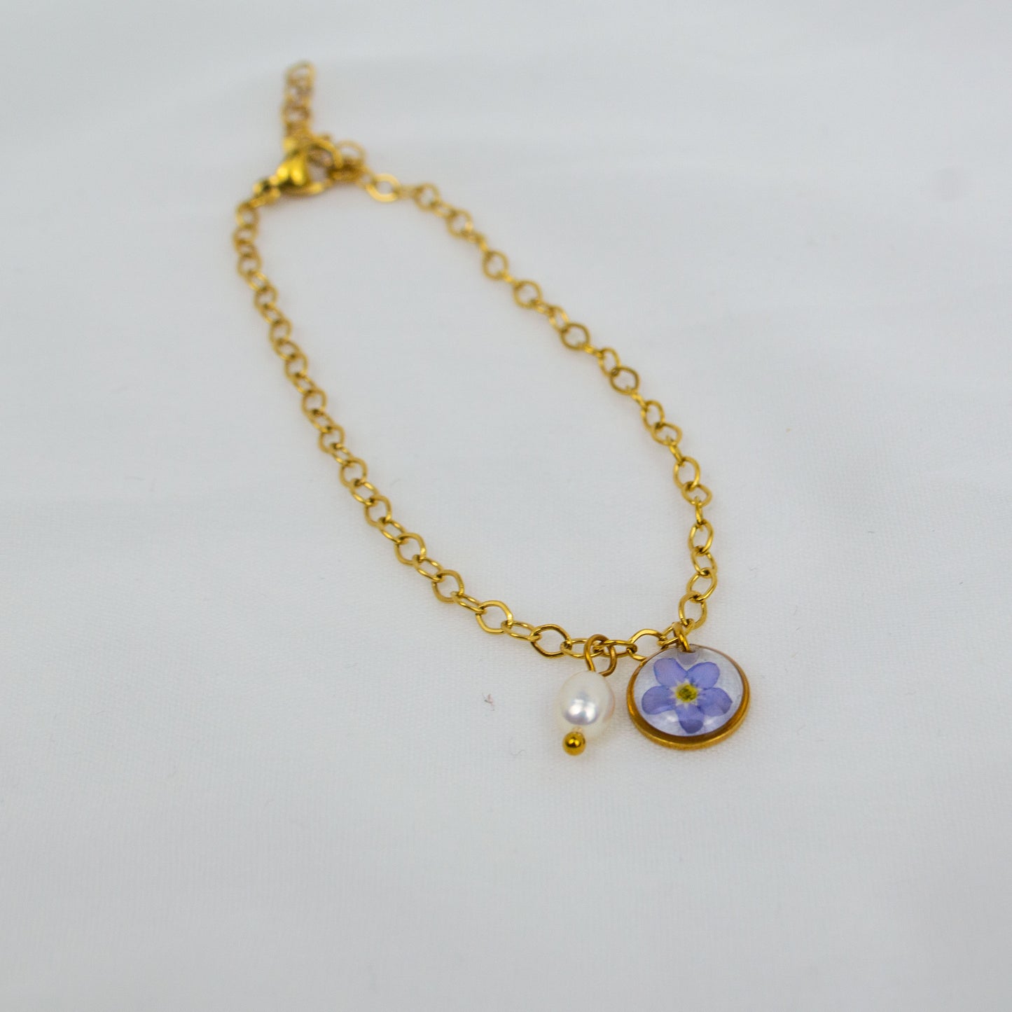 Vergissmeinnicht Perle Charm Armband