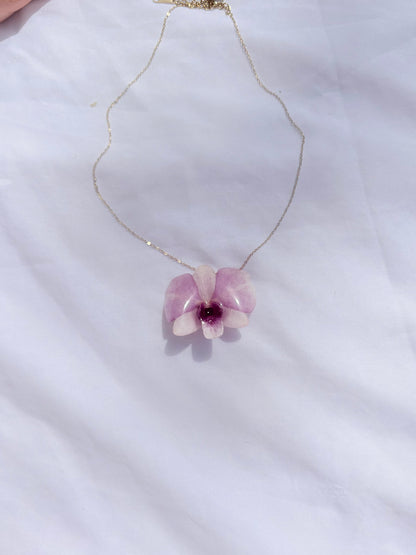 Orchideen Kette Lila Medium