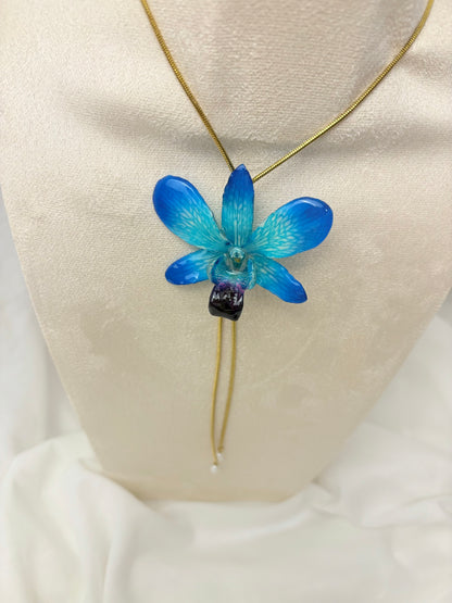 Blaue Orchidee Verstellbare Kette