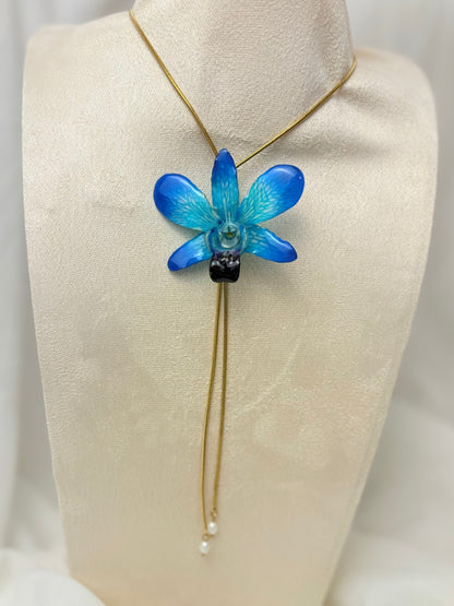 Blaue Orchidee Verstellbare Kette