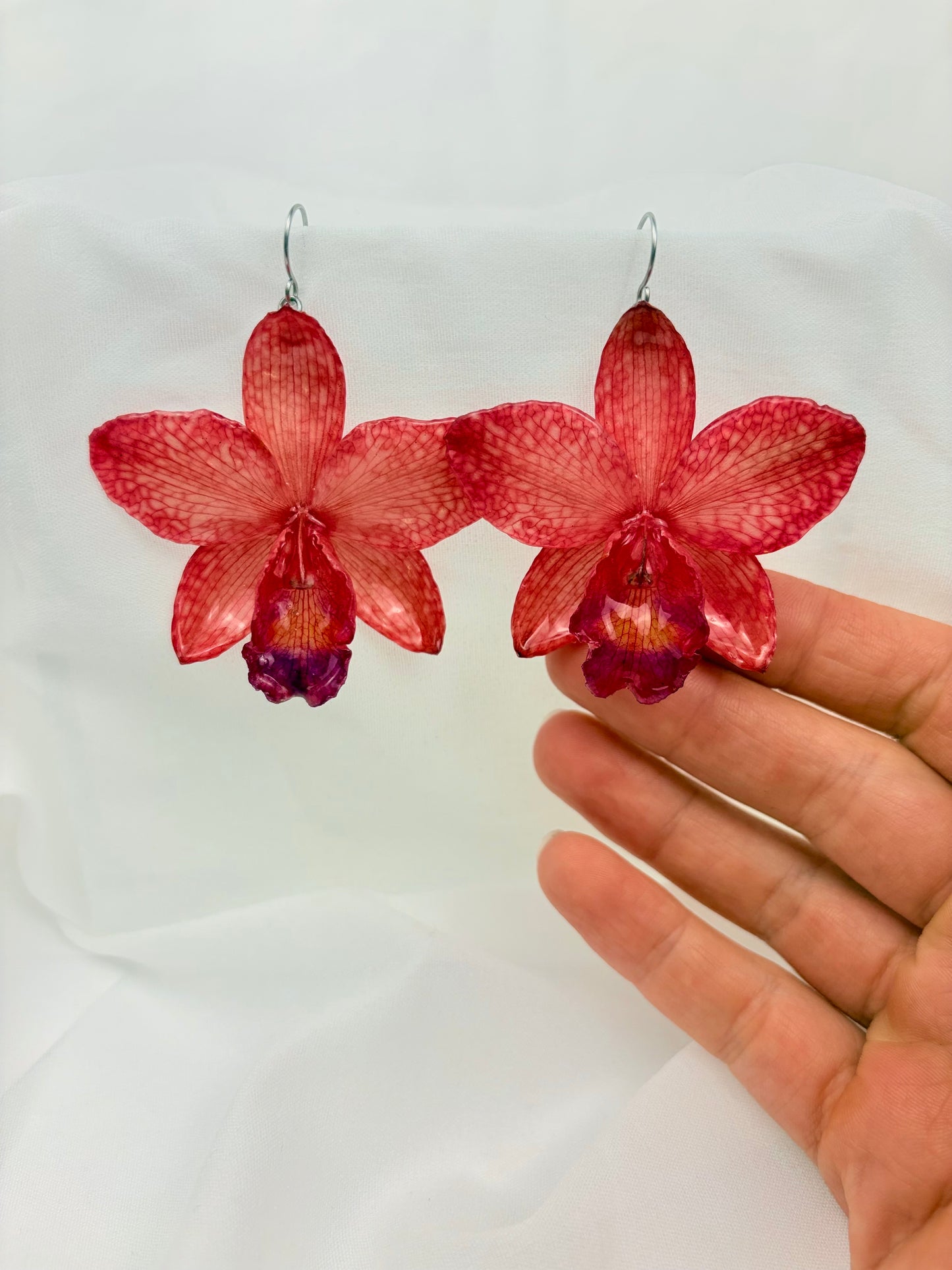 Orchideen Ohrringe Rot