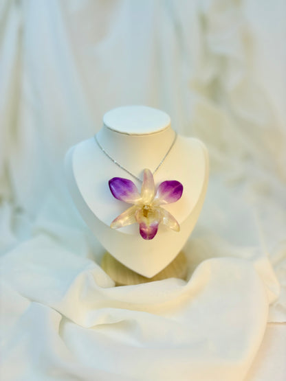 Orchideen Kette Lila Groß