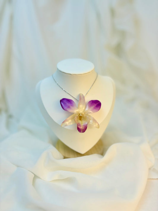 Orchideen Kette Lila Groß