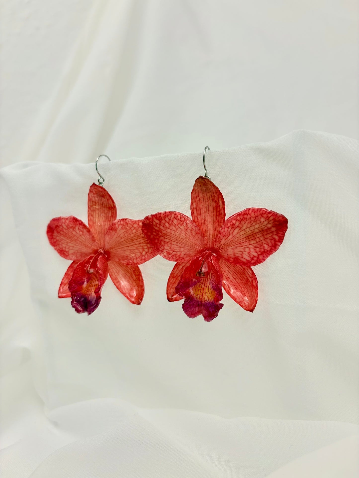 Orchideen Ohrringe Rot