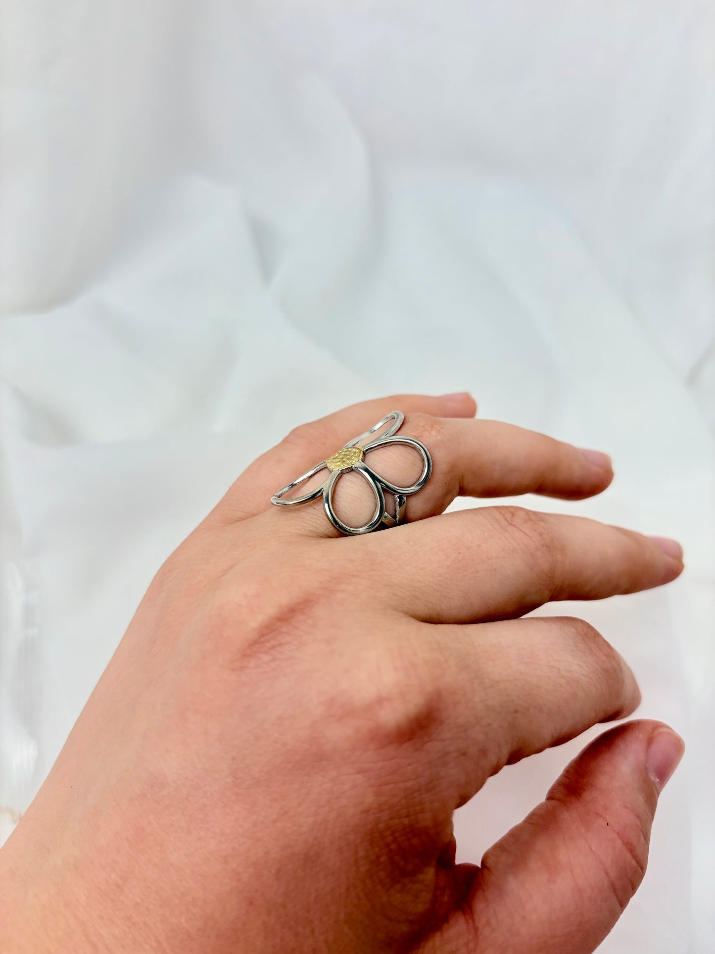 Bicolor Blumen Ring