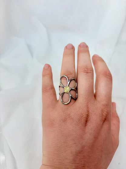Bicolor Blumen Ring