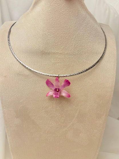 Lila / Rosa Orchidee Choker