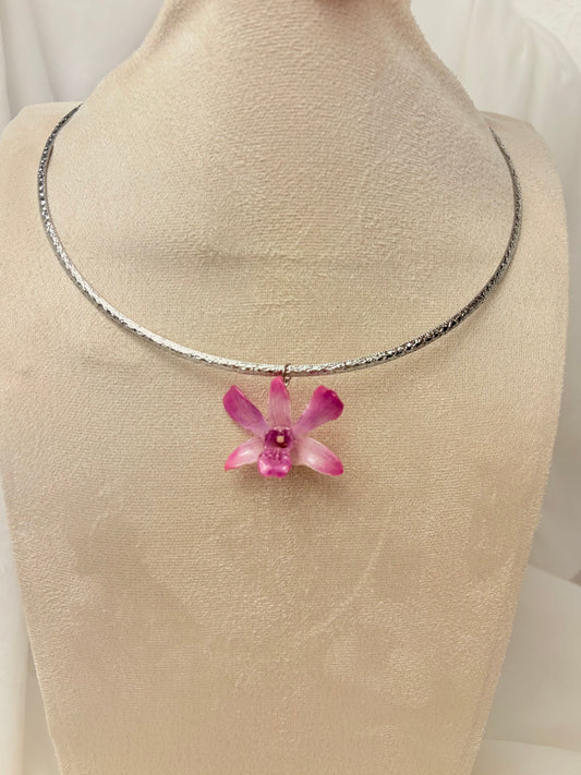 Lila / Rosa Orchidee Choker