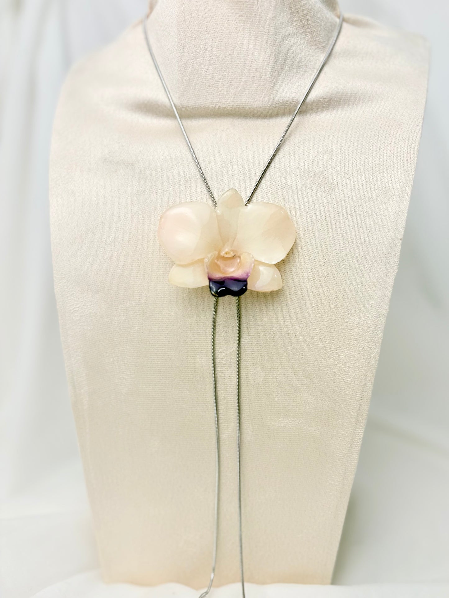 Weiße Orchidee Verstellbare Kette