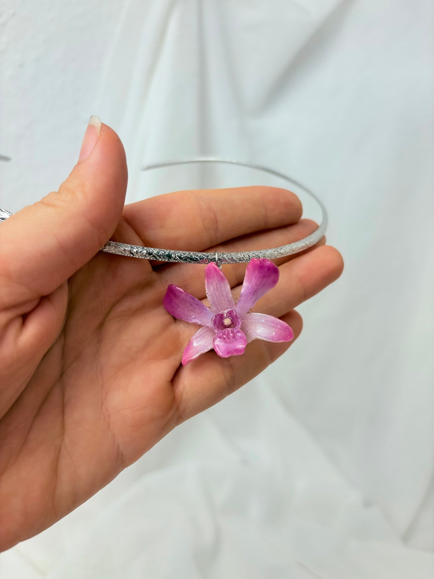 Lila / Rosa Orchidee Choker