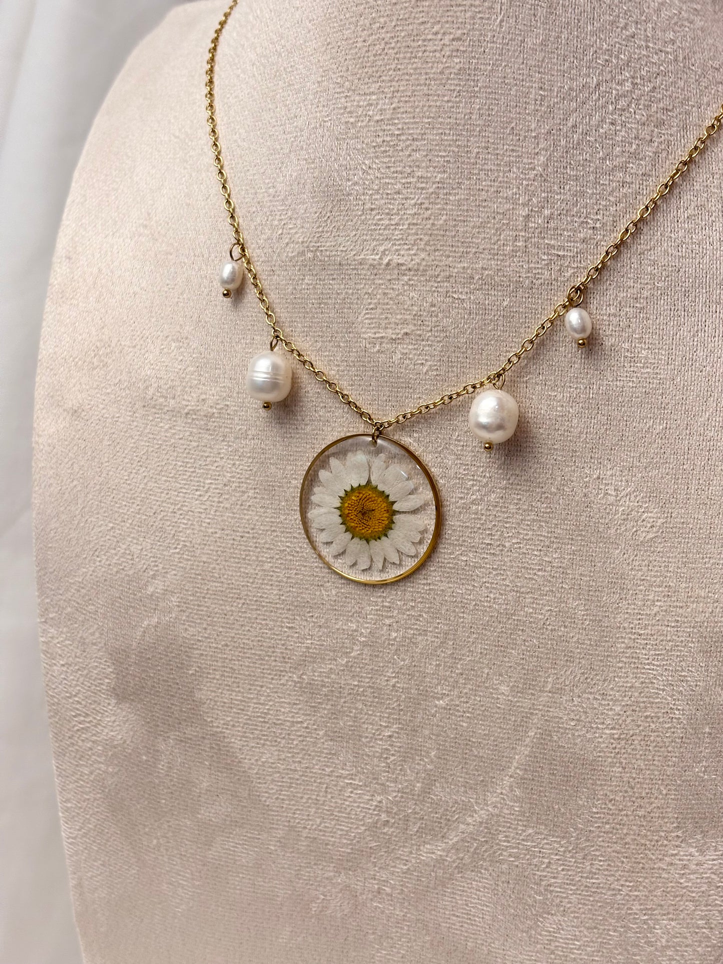Margeriten Perlen Kette
