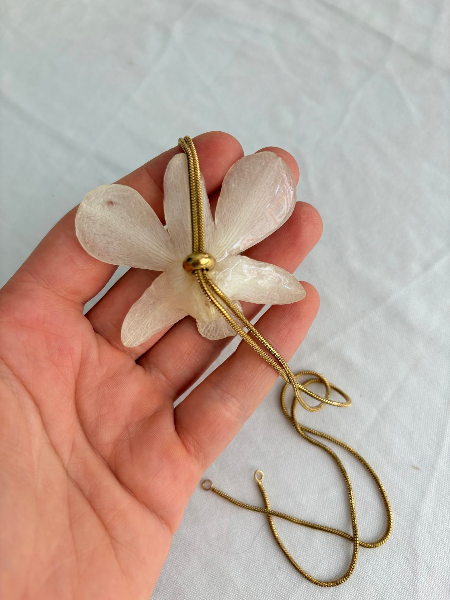 Kleine Weiße Orchidee Verstellbare Kette