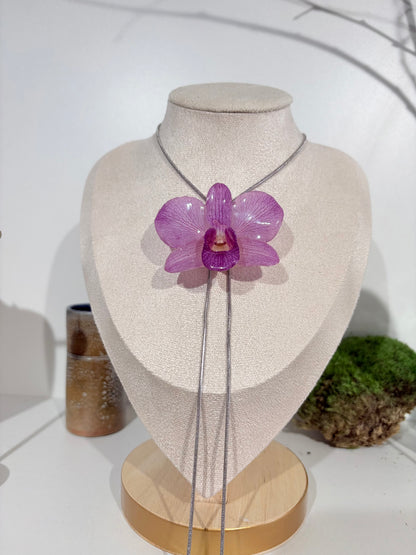 Medium Lila Orchidee Kette