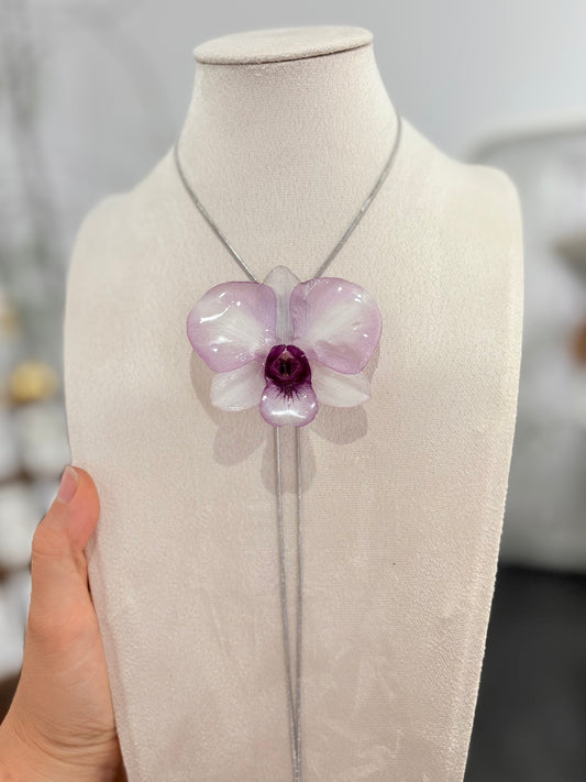 Große Hell Lila Orchideen Kette