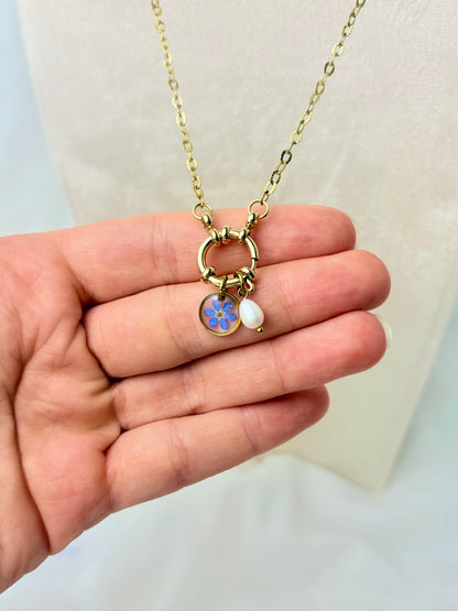 Vergissmeinnicht Perlen Charm Kette