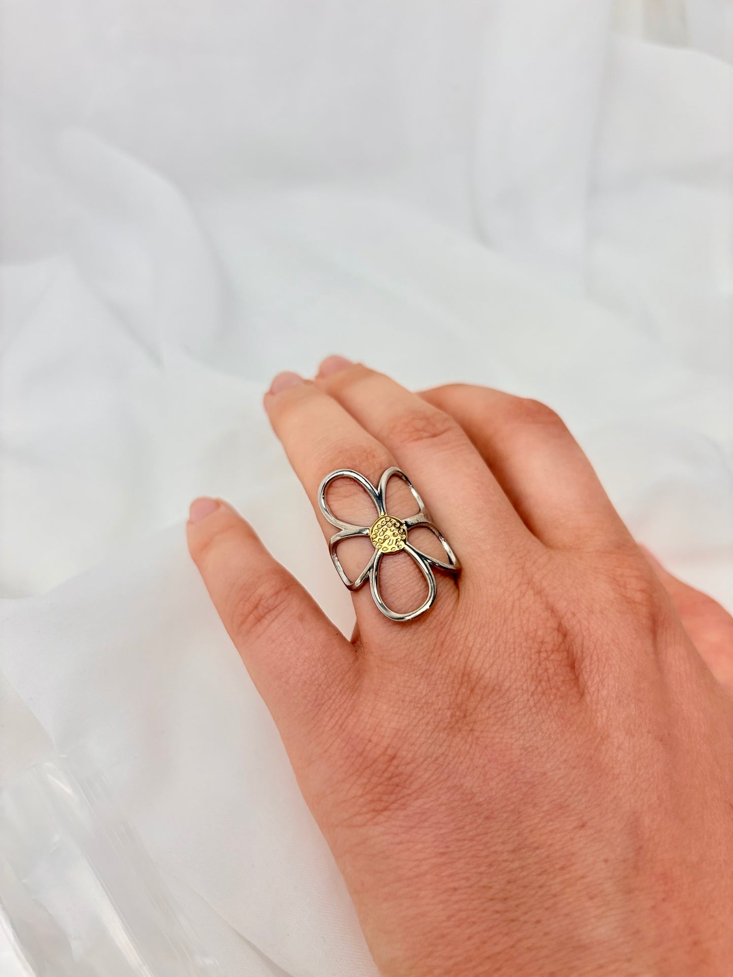 Bicolor Blumen Ring