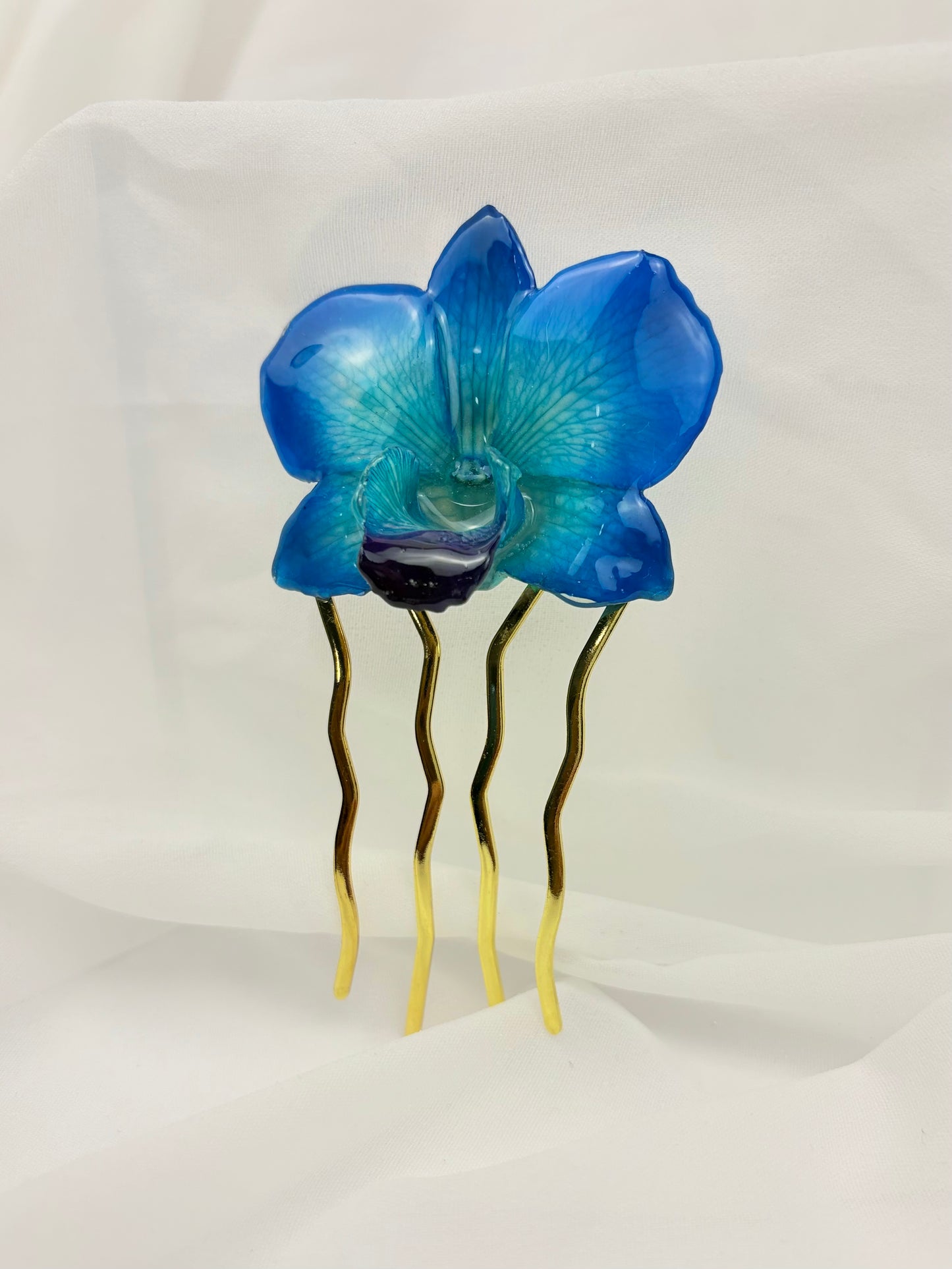 Orchideen Steckkamm Blau