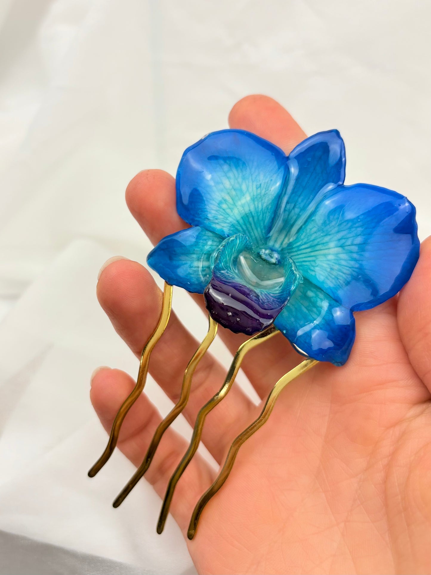Orchideen Steckkamm Blau
