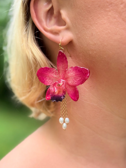Statement Summer Orchideen Ohrringe