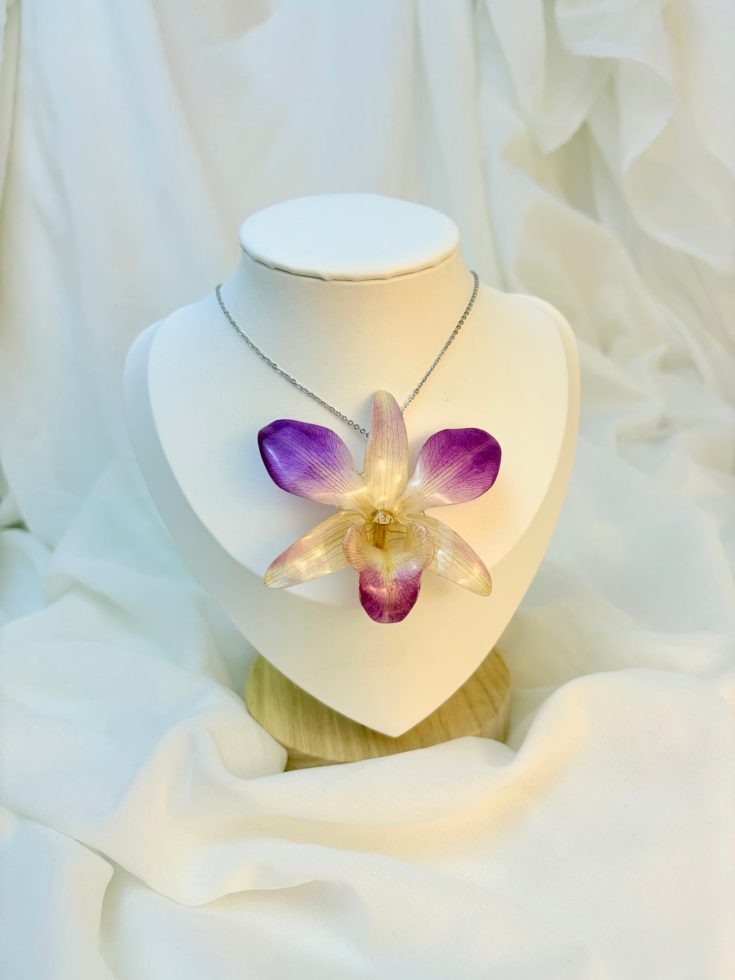 Orchideen Kette Lila Groß