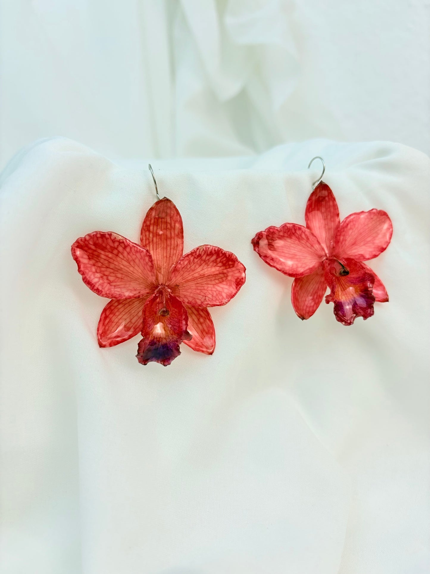 Orchideen Ohrringe Rot