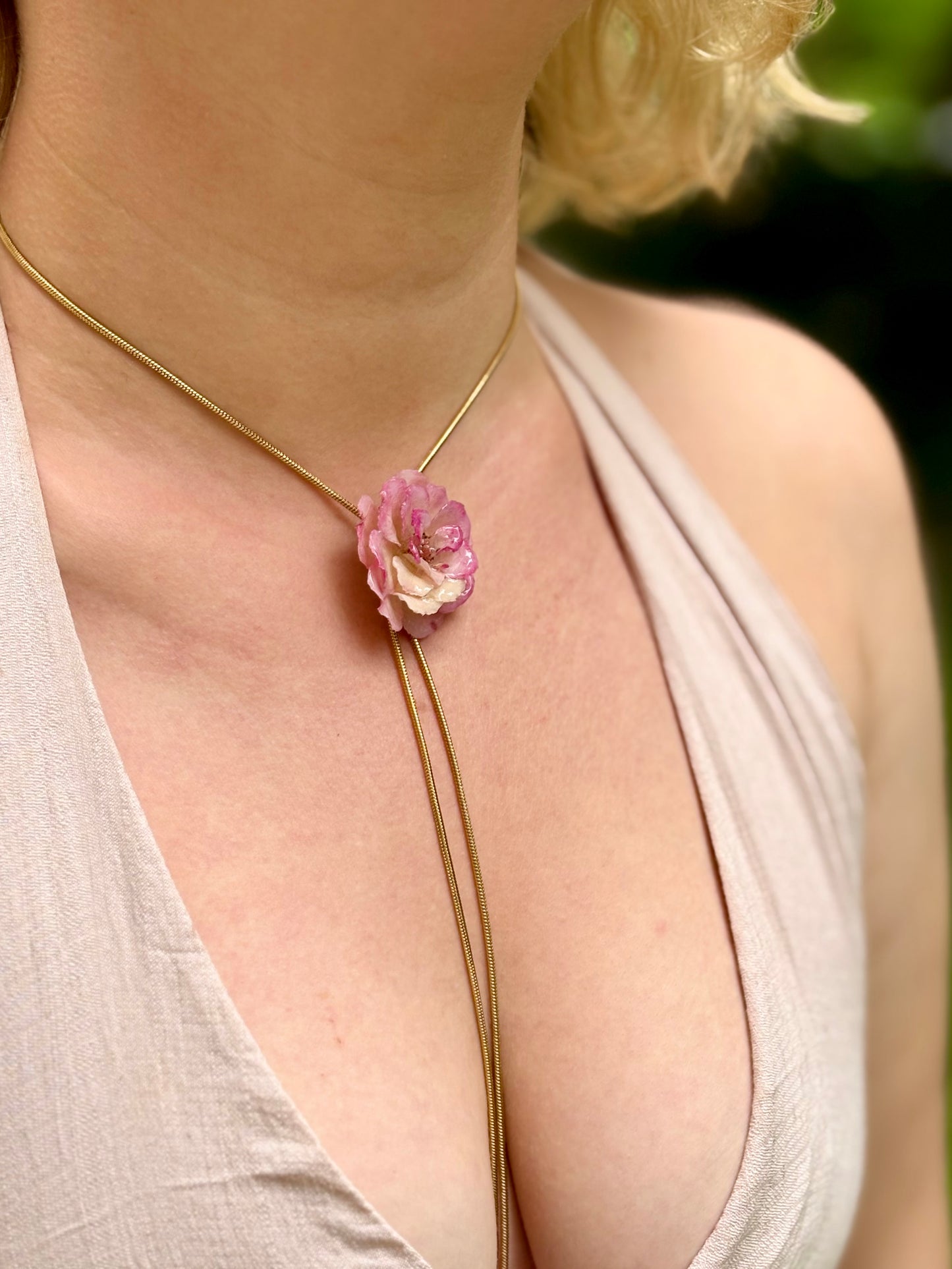 Echte Rose Verstellbare Kette
