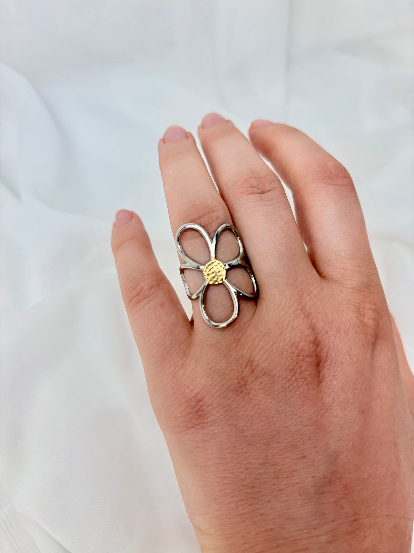 Bicolor Blumen Ring