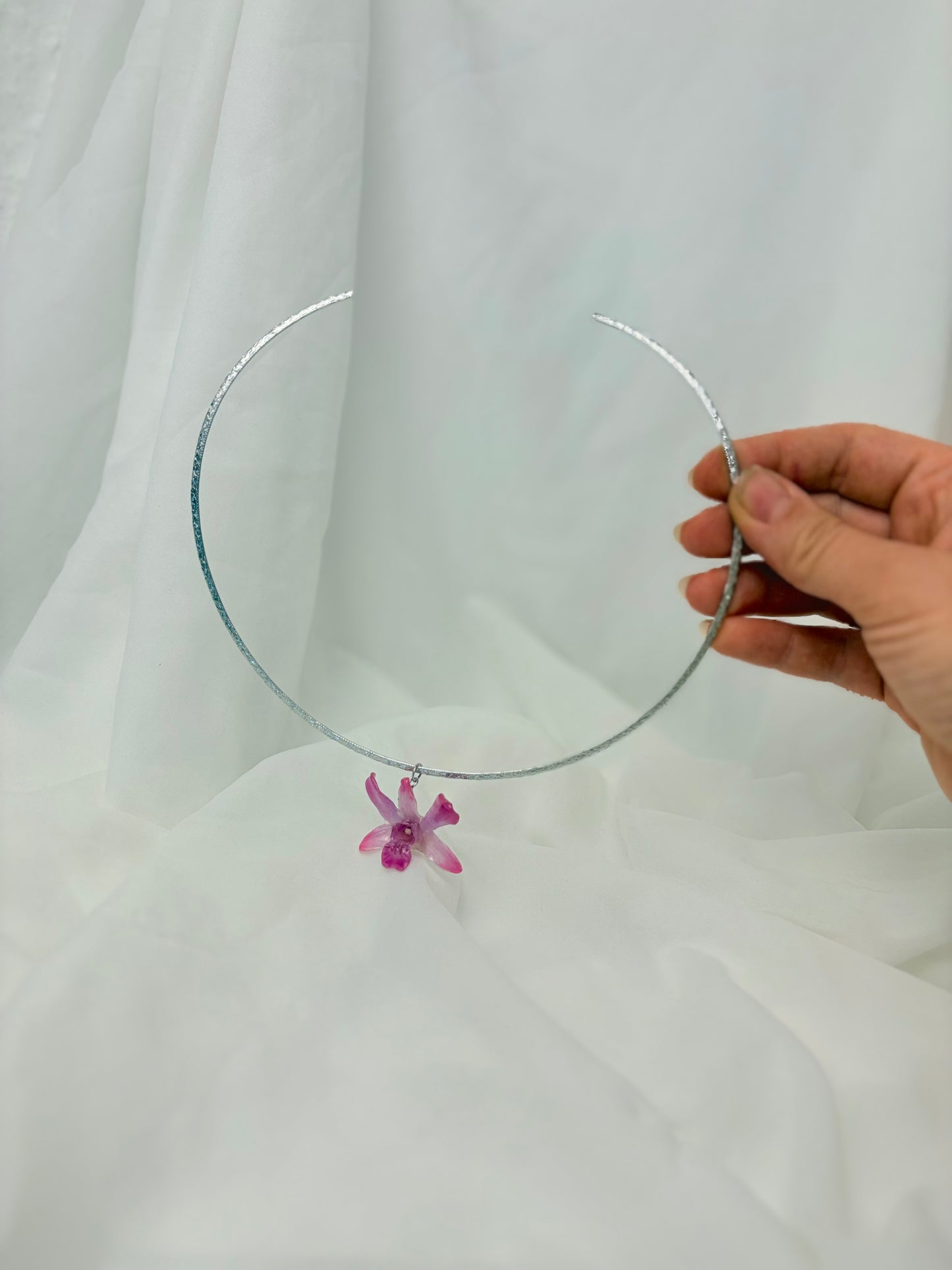 Lila / Rosa Orchidee Choker