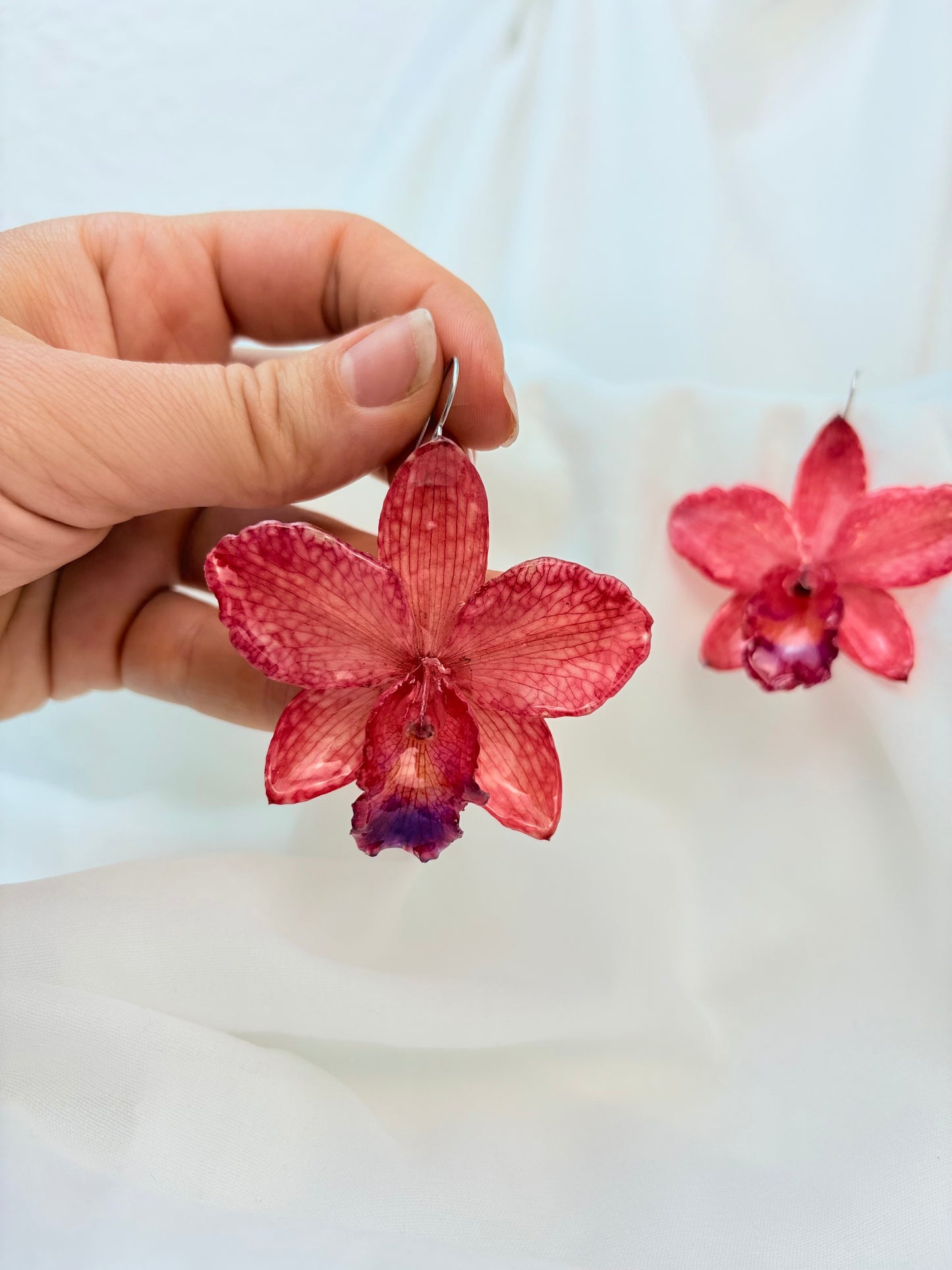 Orchideen Ohrringe Rot