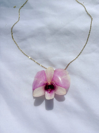 Orchideen Kette Lila Medium