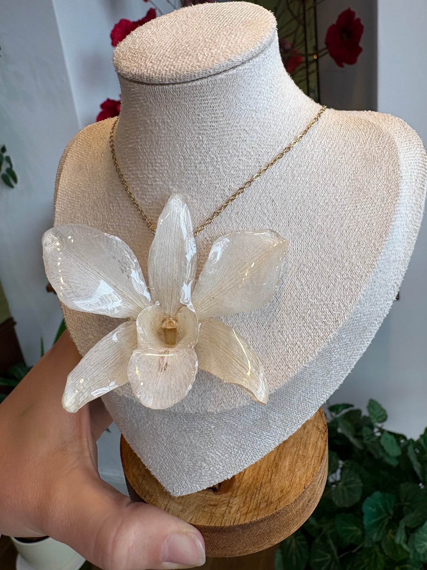 Orchideen Kette Weiß Groß