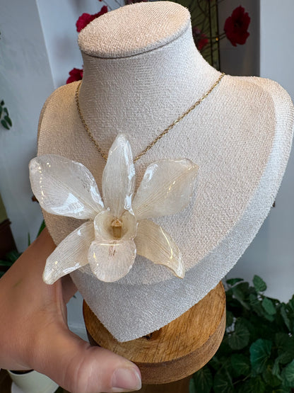 Orchideen Kette Weiß Groß