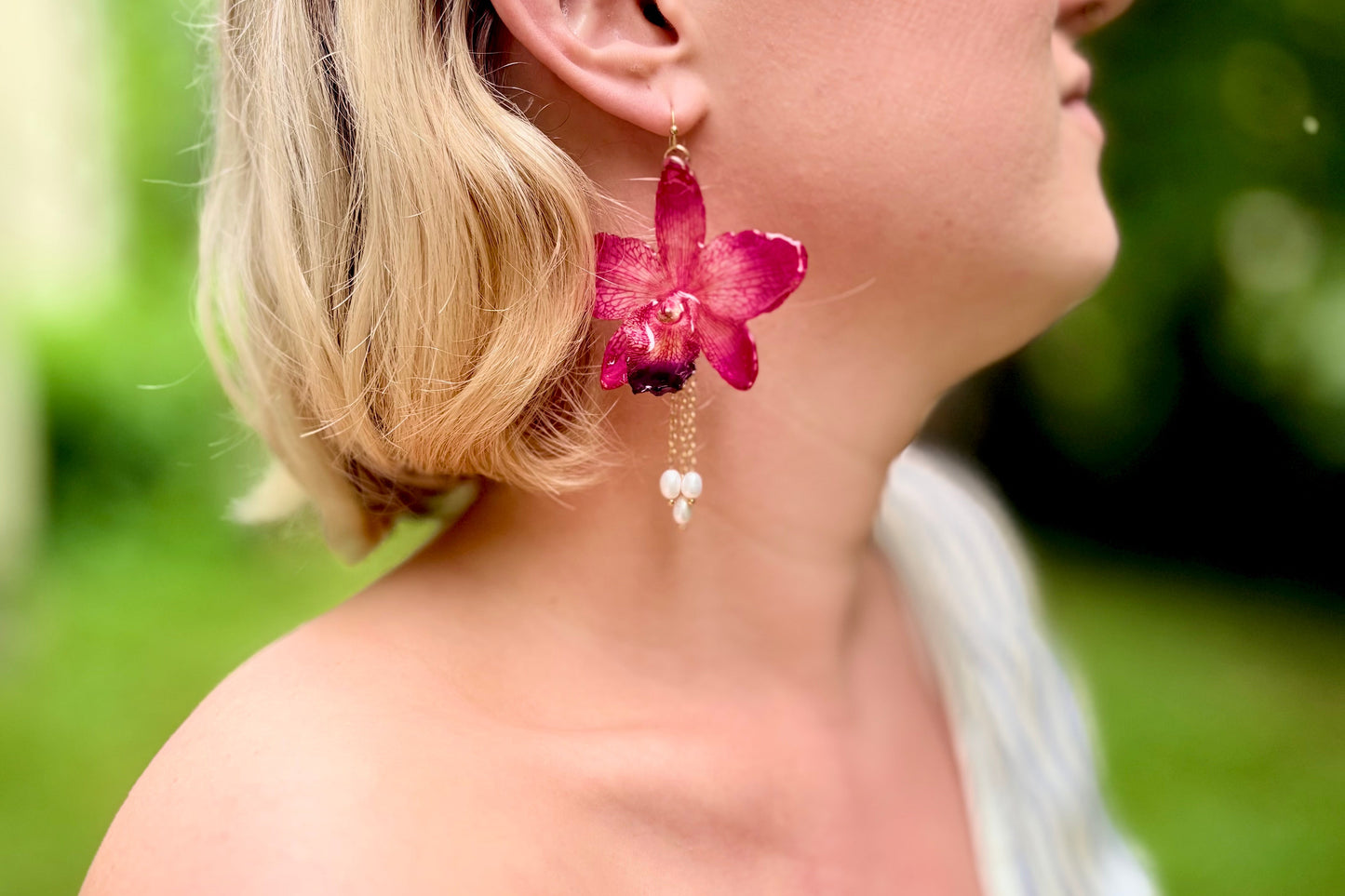 Statement Summer Orchideen Ohrringe