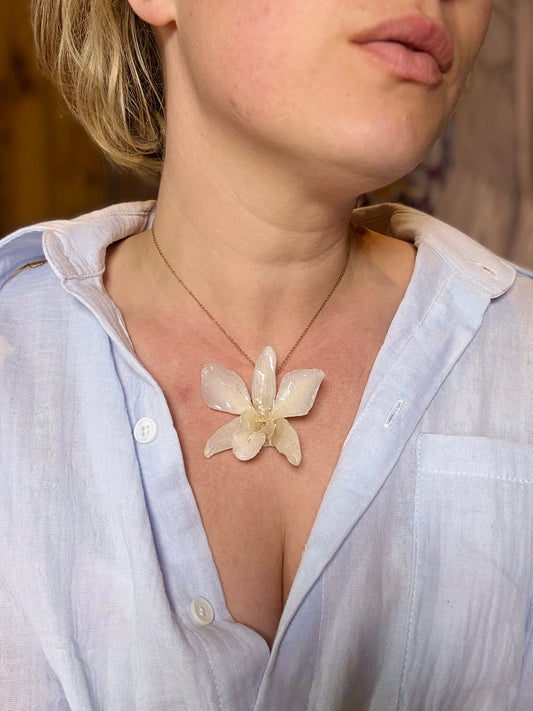 Orchideen Kette Weiß Groß