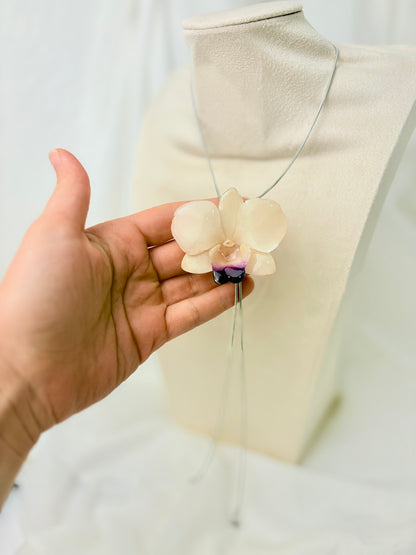 Weiße Orchidee Verstellbare Kette