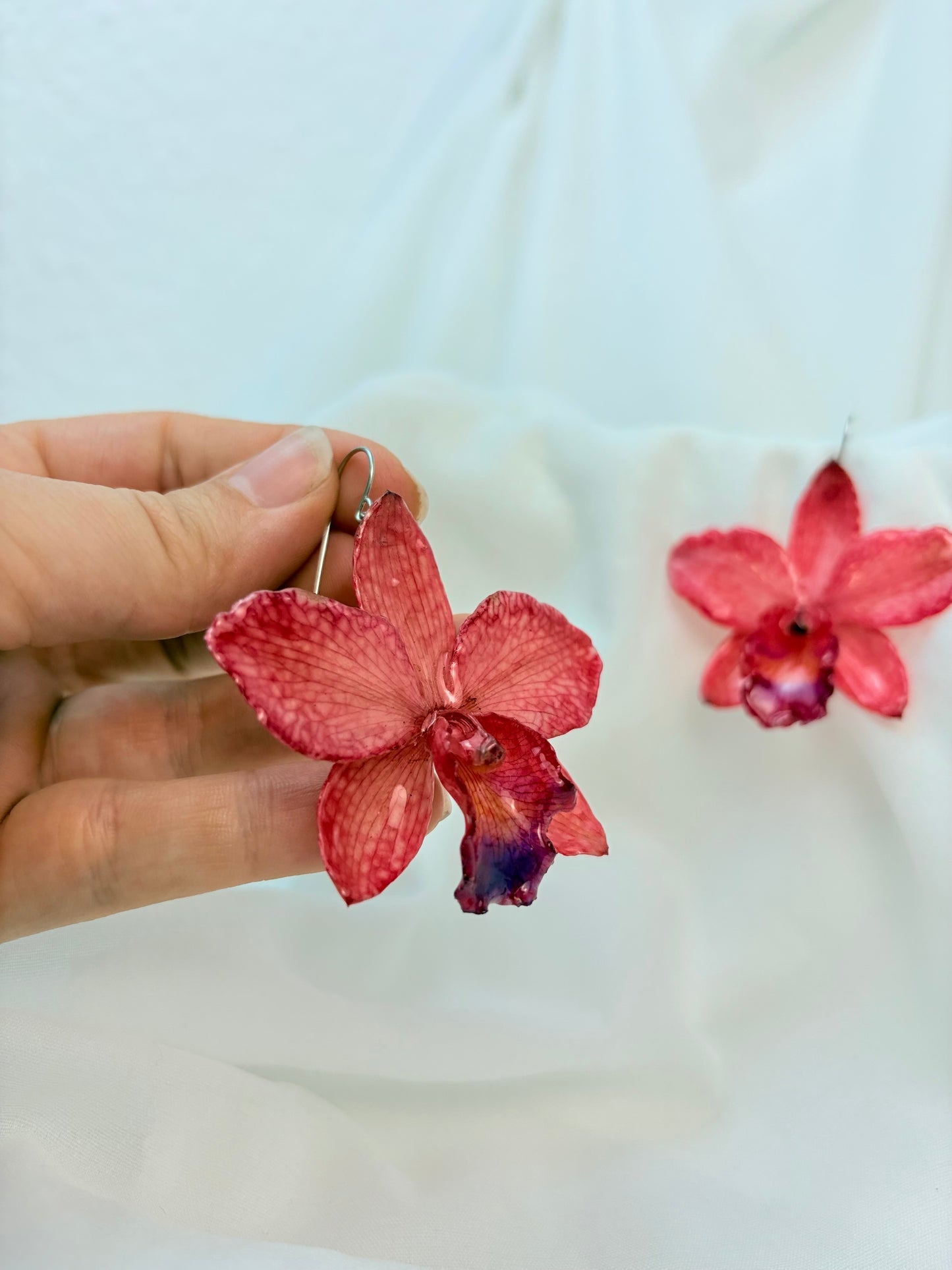 Orchideen Ohrringe Rot