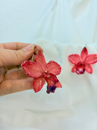 Orchideen Ohrringe Rot
