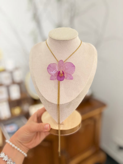 Medium Lila Orchidee Kette