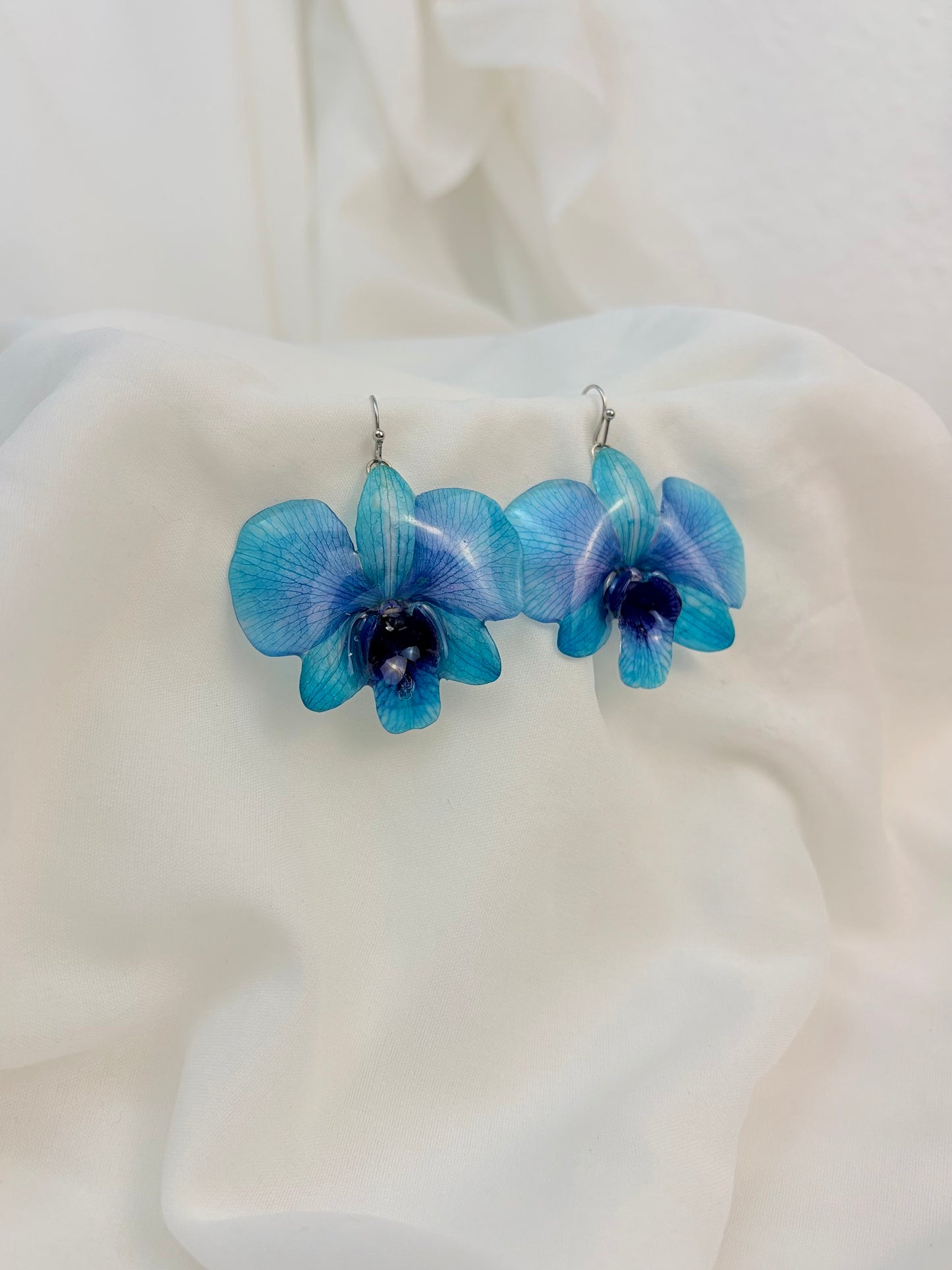 Orchideen Ohrringe Blau