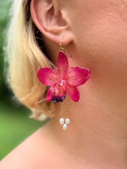 Statement Summer Orchideen Ohrringe