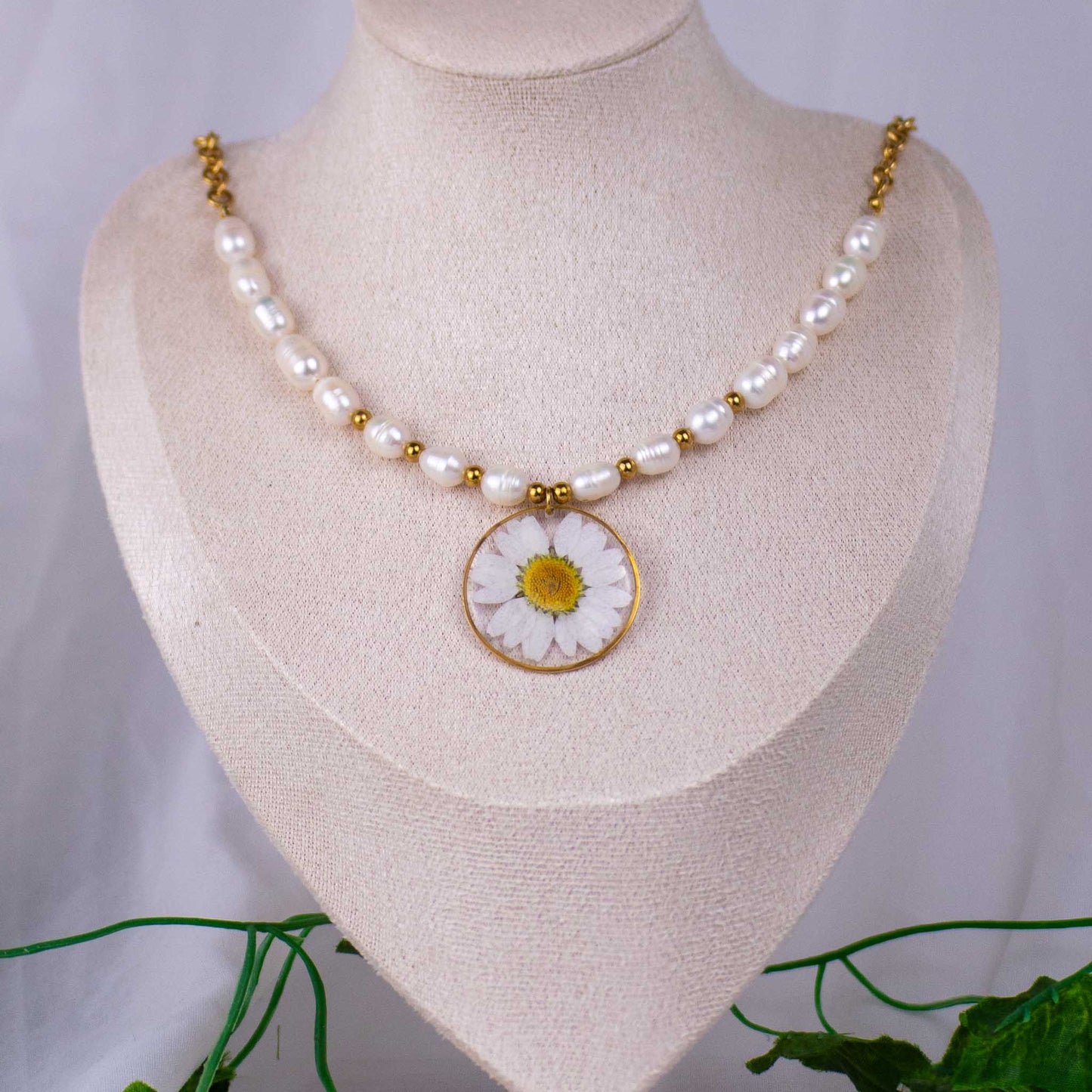 Margeriten Perlen Kette
