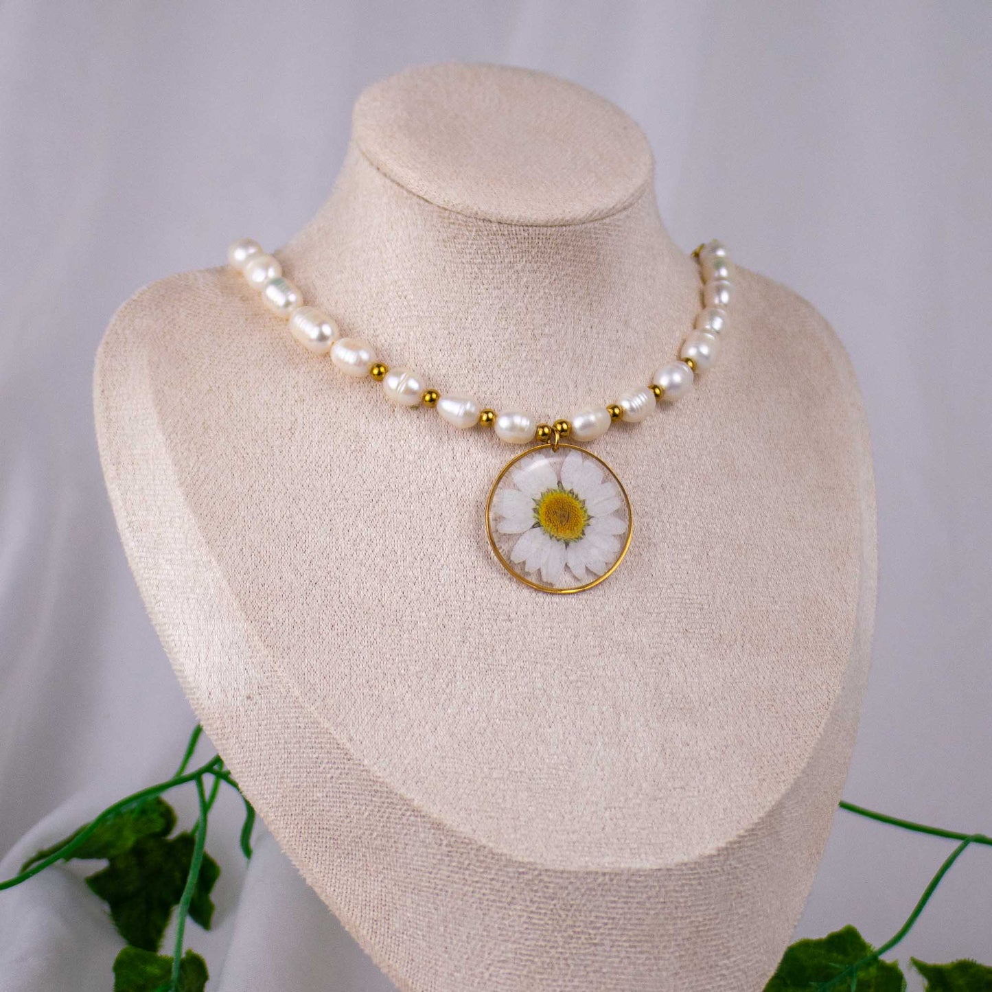 Margeriten Perlen Kette