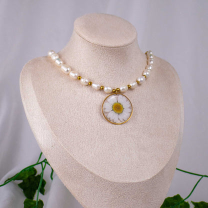 Margeriten Perlen Kette