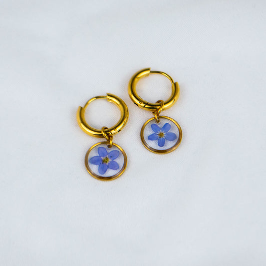 Transparent Forget-Me-Not Hoops