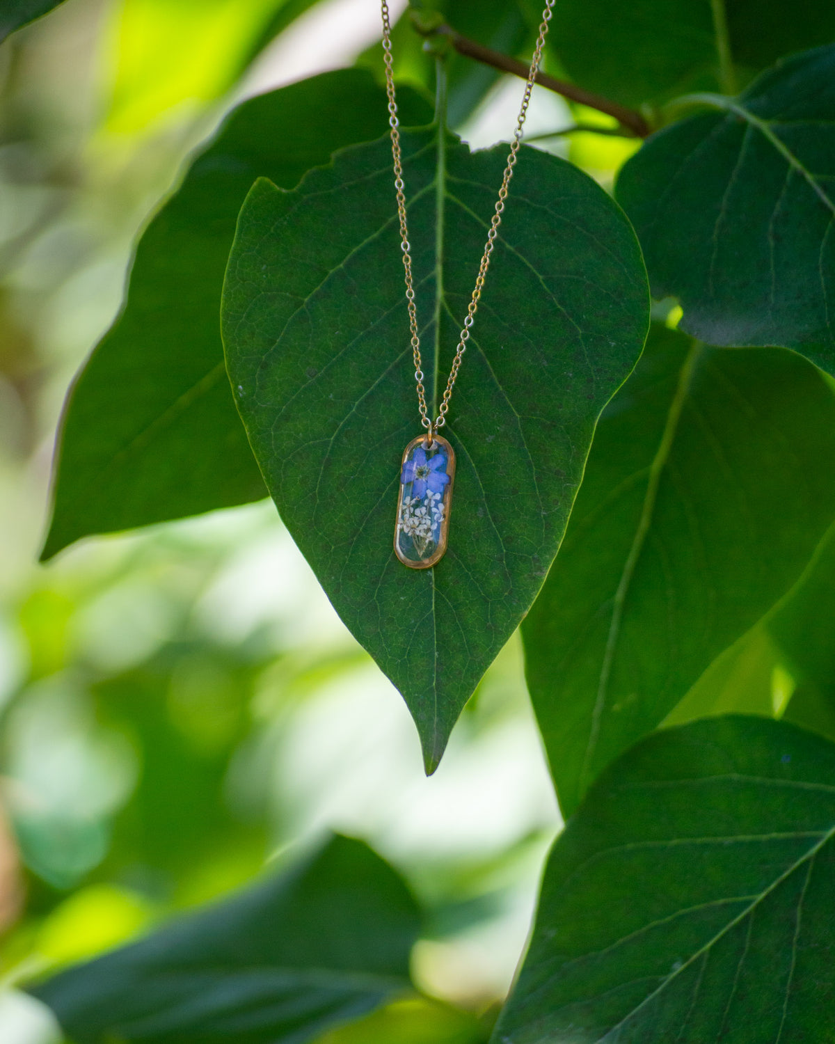 Wild forget-me-not necklace
